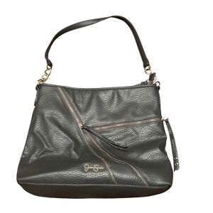 Jessica Simpson Baylinn Hobo Gray Faux Leather‎ Shoulder Bag Chain Strap